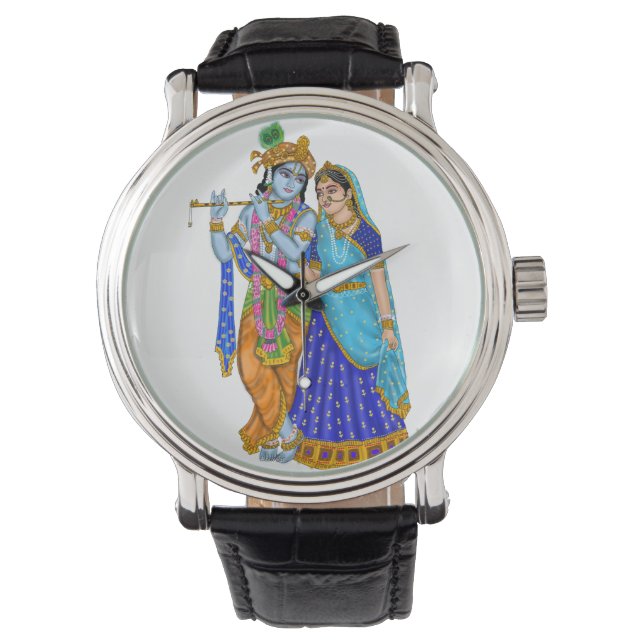 Radha Krishna Clock Armbanduhr (Vorderseite)