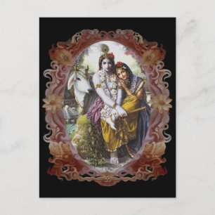 Radha Krishna Divine Couple Postcards Postkarte