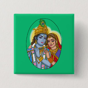 Radha Krishna Knopf Button
