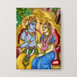 Radha Krishna Knopf Button
