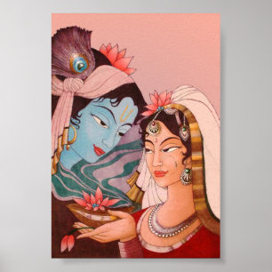 Radha-Krishna Lotus Poster