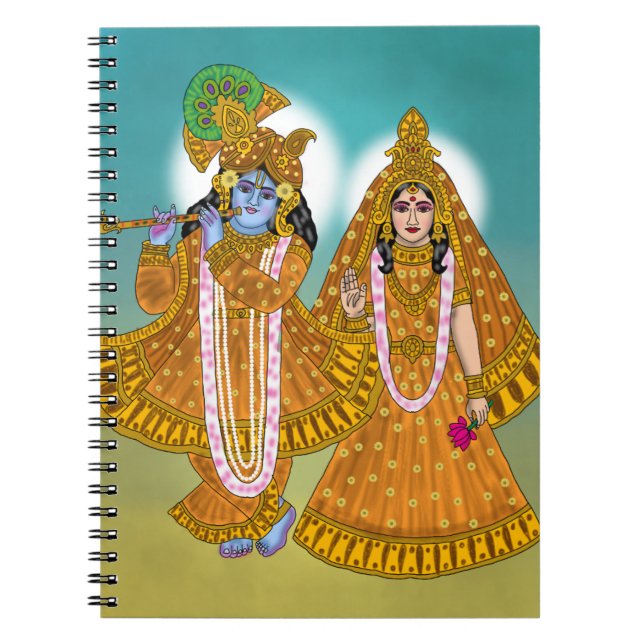 Radha Krishna Notizbuch Notizblock (Vorderseite)