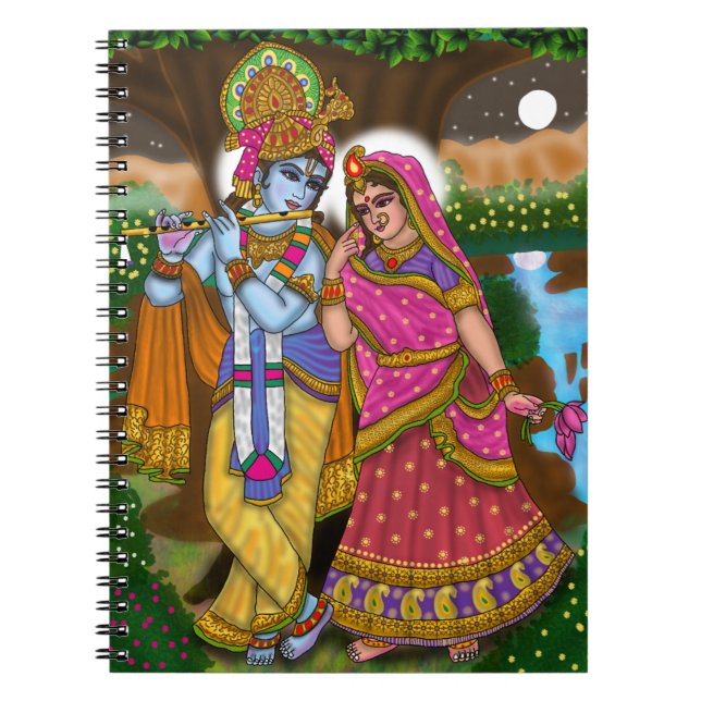 Radha Krishna Notizbuch Notizblock (Vorderseite)