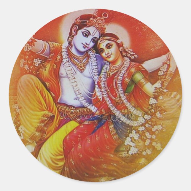 Radha Krishna Sticker (Vorderseite)