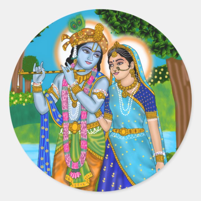 Radha Krishna Sticker (Vorderseite)