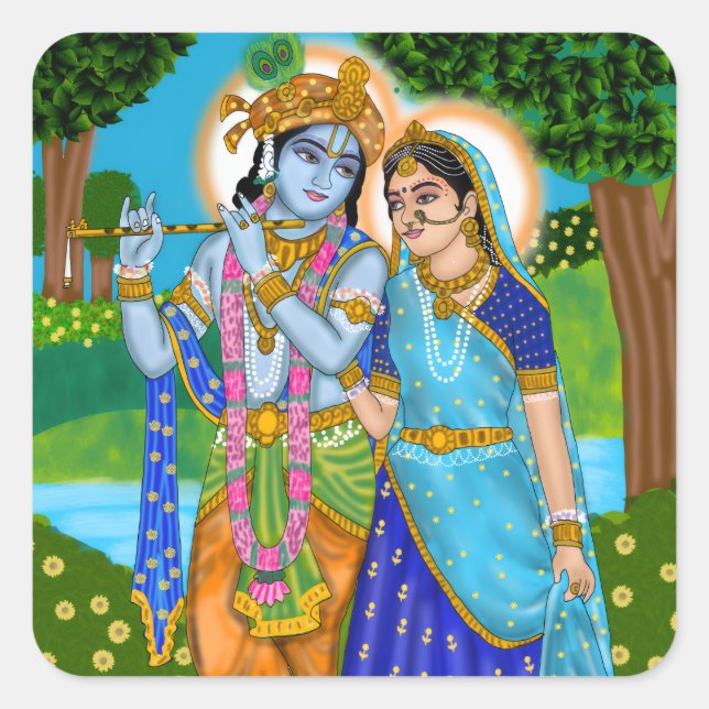 Radha Krishna Sticker (Vorderseite)