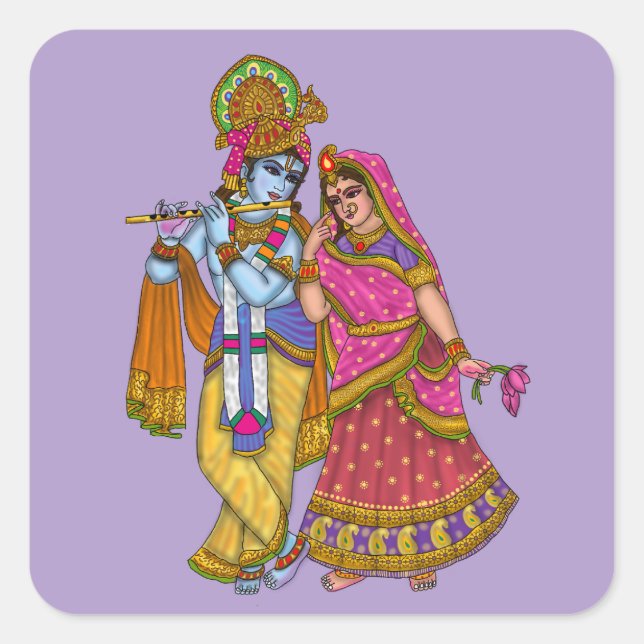 Radha Krishna Sticker (Vorderseite)