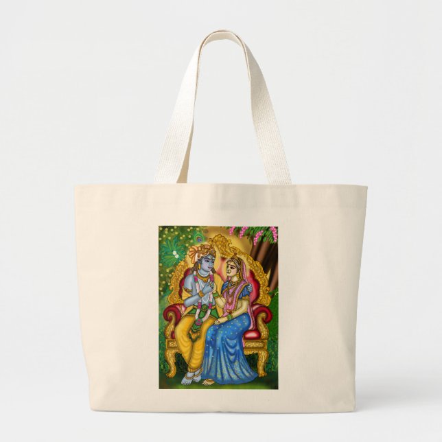 Radha Krishna-Taschentuch Jumbo Stoffbeutel (Vorne)