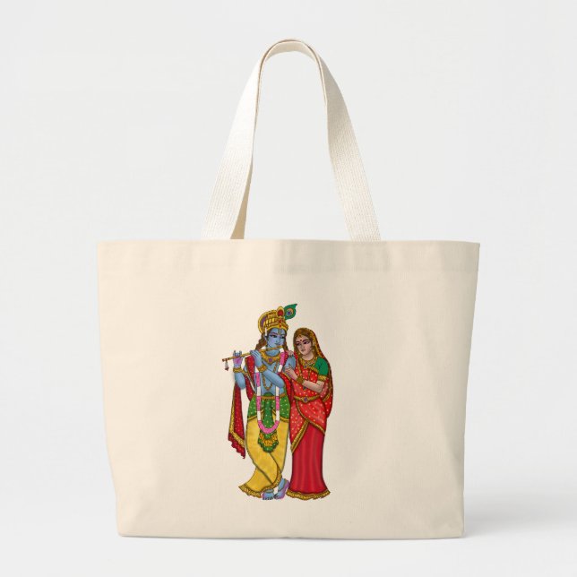 Radha Krishna-Tragetasche Jumbo Stoffbeutel (Vorne)