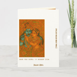 Radha Krishna Wandmalerei Indisch Einladung