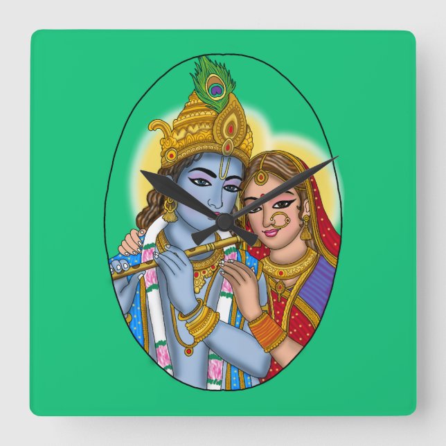 Radha Krishna Wanduhr (Vorderseite)