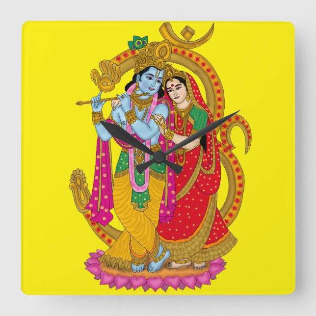 Radha Krishna Wanduhr (Vorderseite)