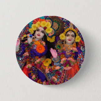 Radha-Krsna Regenbogen-Knopf Button