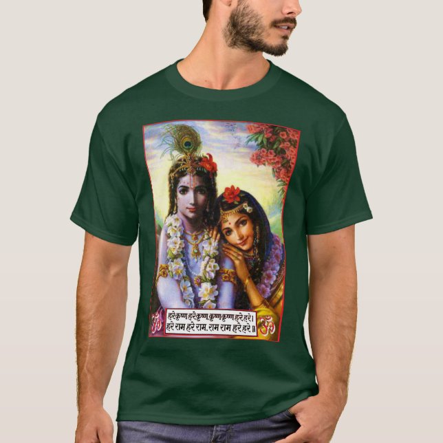 Radha u. Krishna - göttliches Liebe ॐ T-Shirt (Vorderseite)