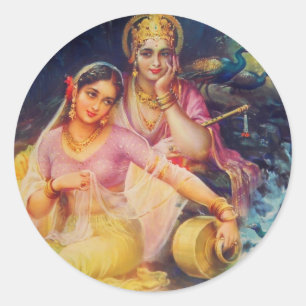 Radha und Krishna Aufkleber
