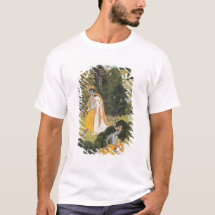 Radha und Krishna, die in eine Waldung gehen T-Shirt