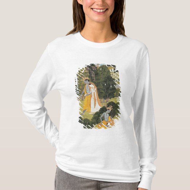 Radha und Krishna, die in eine Waldung gehen T-Shirt (Vorderseite)