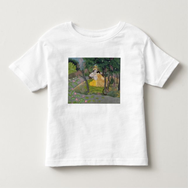 Radha und Krishna Umarmung in einer Waldung des Kleinkind T-shirt (Vorderseite)