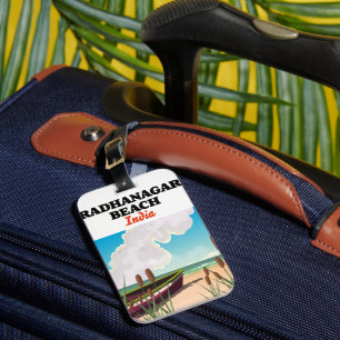 Radhanagar-Strand Indien Reiseplakat Gepäckanhänger