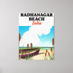 Radhanagar-Strand Indien Reiseplakat Leinwanddruck