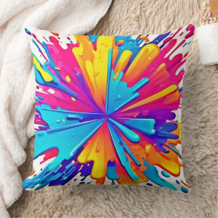 Radial Color Burst Art Kissen