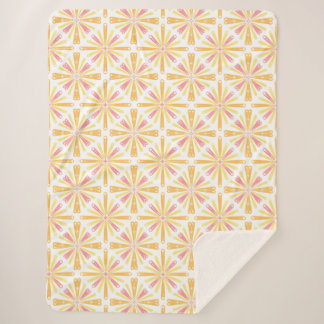 Radial Heart Sunburst Pattern Pink Gelb Sherpadecke