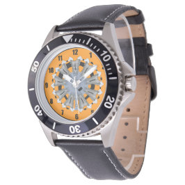 Radial-Motor-Uhr 9 Zylinder Armbanduhr