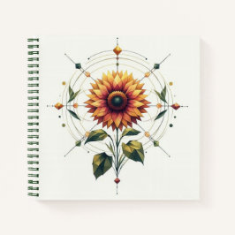 Radial Sunflower Spiral Notebook Notizbuch