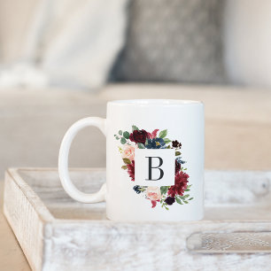 Radialblutflorenmonogramm Kaffeetasse