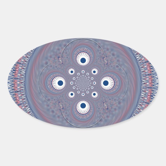 Radialdesign Art Print Ovaler Aufkleber (Vorderseite)