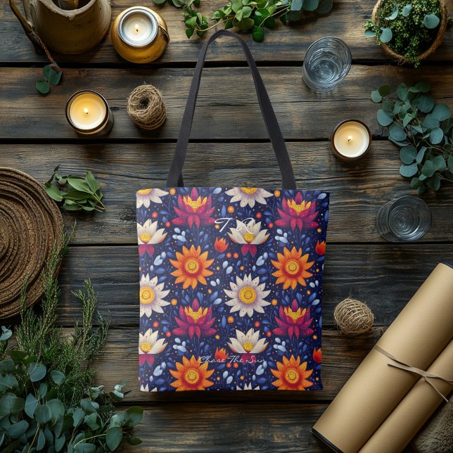 Radiale Floral Burst Wellness Tote Beutel (Von Creator hochgeladen)