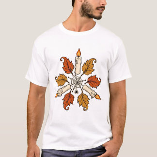 Radiale Kerzen und Spinnennetz T-Shirt