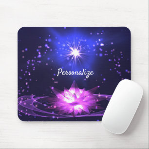 Radiale Lila Crystal Lotus Stars personalisieren Mousepad