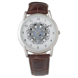 Radiale Motor-Uhr mit weißem Hintergrund Armbanduhr