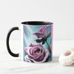 Radiale Rose: Perfekt rosa und Lila Petalen Tasse
