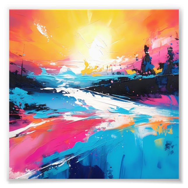 Radiale Ruhe: Abstrakte Spiegelungen der Sonnenunt Fotodruck (Vorne)