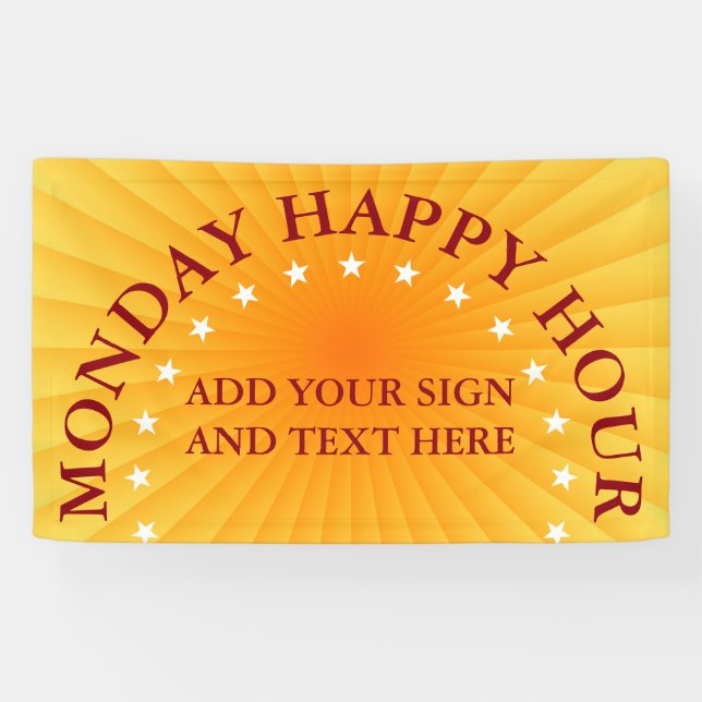 Radiale Strahlen - orange gelb + Ihre Ideen Banner (Horizontal)