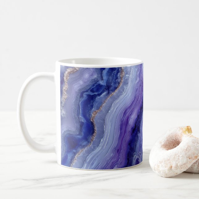 Radiale Tanzanit-Facettierte Crystal-Tasse Kaffeetasse (Mit Donut)