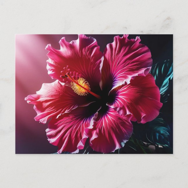 Radialer Hibiskus im Blut Postkarte (Vorderseite)