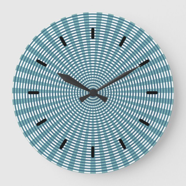 Radiales Zirkulärwettermuster - Aquamarine Rundkle Große Wanduhr (Vorderseite)
