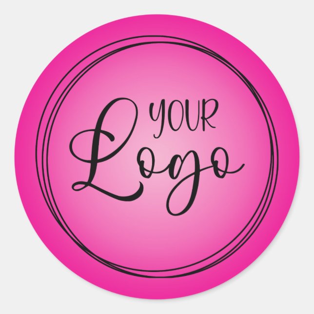 Radialfarbige, heiß bis leicht rosa Logo Runder Aufkleber (Vorderseite)