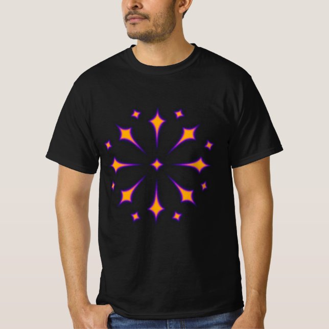 Radialstars Muster Kosmischer Star T-Shirt (Vorderseite)