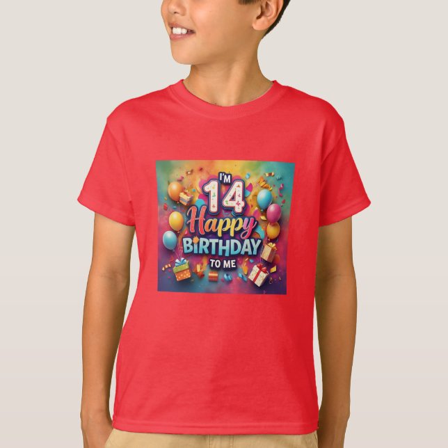 Radiant 14. Geburtstag Celebration Boys' T-Shirt (Vorderseite)