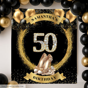 Radiant 50. Geburtstag Diamantzahlen Hohe Absätze Wandteppich