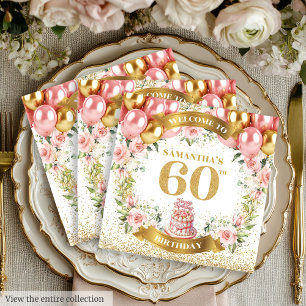 Radiant 60. Geburtstag Napkins Boho Blume Design Serviette