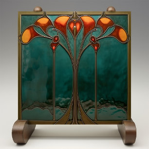 Radiant Amber Bloom Fliese