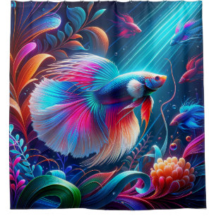 "Radiant Betta Fish Underwater Art" Duschvorhang