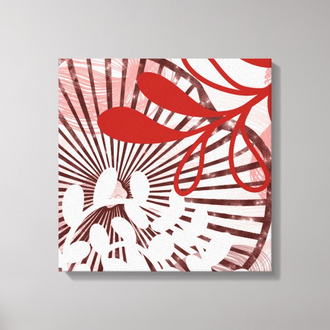 Radiant Bloom – Abstract Botanical Geometry Art Leinwanddruck (Vorderseite)