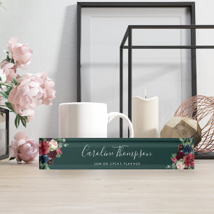 Radiant Bloom Aquarellblume Namensplakette