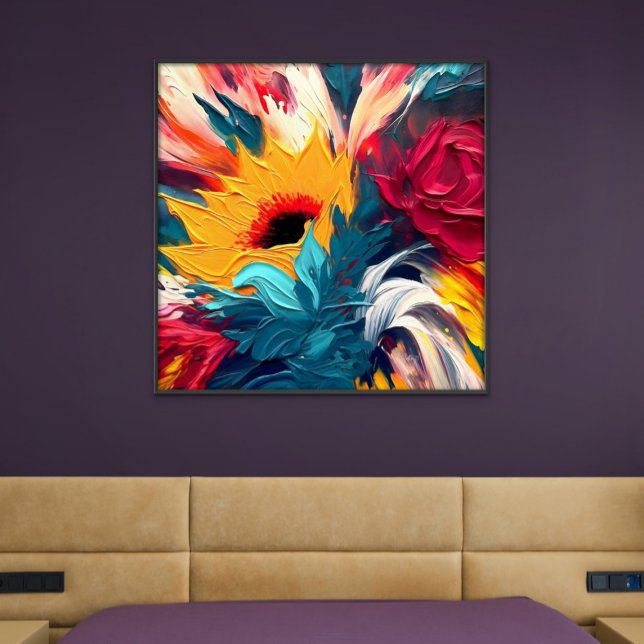 Radiant Bloom – Bold Abstract Floral Expression Leinwanddruck (Radiant Bloom – Bold Abstract Floral Expression)